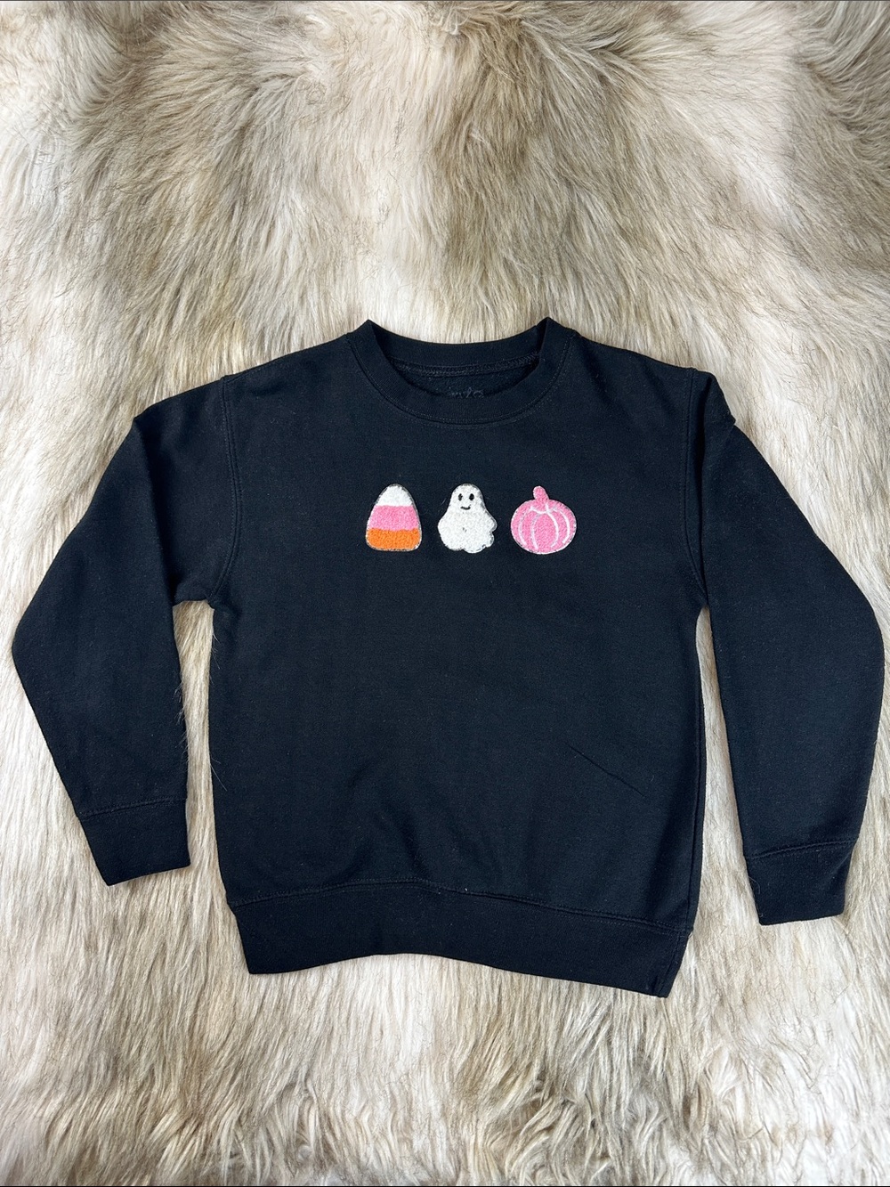 Wink Girls Black Halloween Ghost Pumpkin Sweatshirt Size 5-6